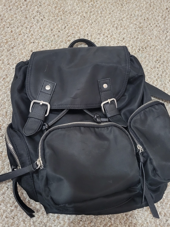 Handbags - Black Nylon Casual Backpack - Classic Everyday Carry